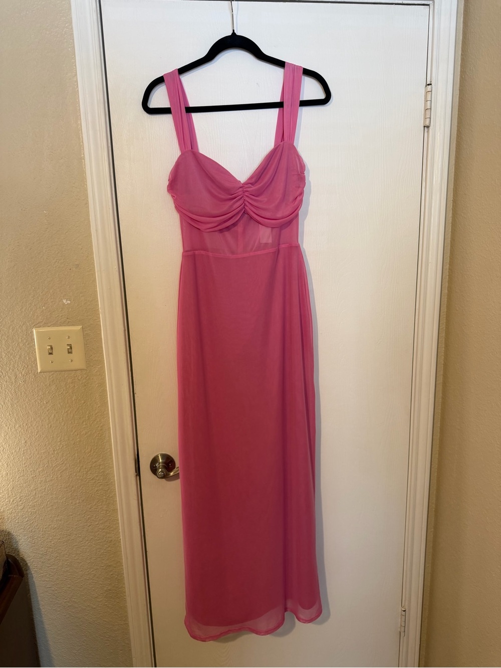 Express - Mesh Ruched Sweetheart Sleeveless Midi Dress